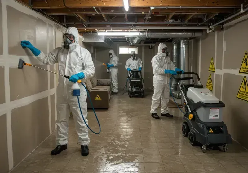 Basement Moisture Removal and Structural Drying process in Harlan, IA